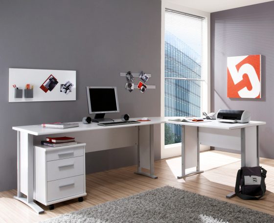 Winkelschreibtisch OFFICE LINE weiß