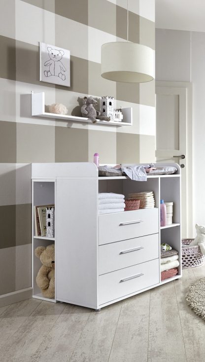 Wickeltisch KIM inkl. Unterbauregal in weiß