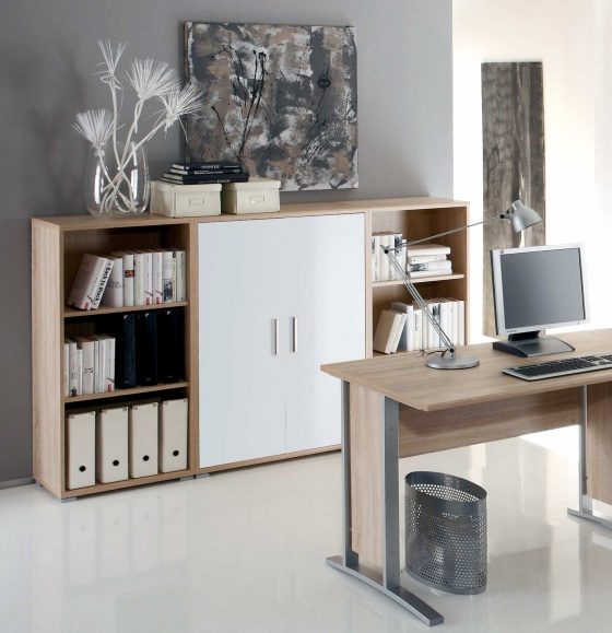 Highboard OFFICE LINE IN Eiche Sonoma / Weiß